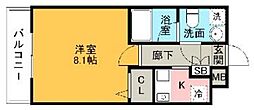 エフパルク県庁前 1Kの間取図画像