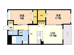 La maison du reve 2LDKの間取図画像