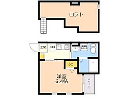 パステルハイツ博多 ワンルームの間取図画像