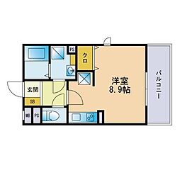 メゾンQ ワンルームの間取図画像