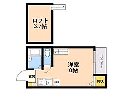 リバーサイド貝塚 ワンルームの間取図画像