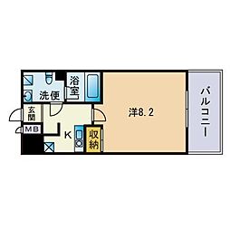 エフパルク県庁前 1Kの間取図画像