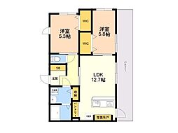 REGINA 2LDKの間取図画像