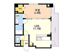 カームヴィラ 1LDKの間取図画像