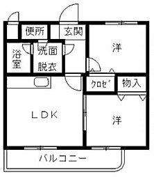 ドリーム吉塚 2LDKの間取図画像