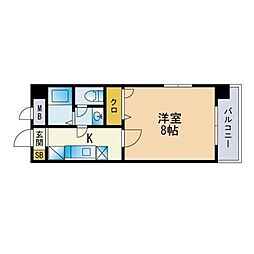 スクレーパー東 1Kの間取図画像