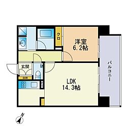 カルム吉塚 1LDKの間取図画像