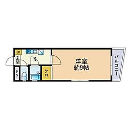ラピス博多駅東 1Kの間取図画像