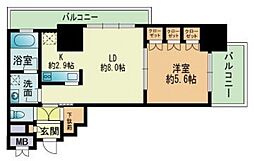 RJRプレシア吉塚駅前 1LDKの間取図画像