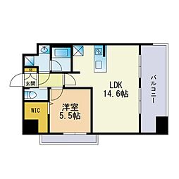 エンクレスト博多イーストパーク 1LDKの間取図画像