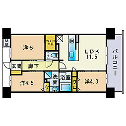 福岡市博多区堅粕3丁目マンション 3LDKの間取図画像