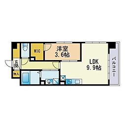 Aden箱崎駅前 1LDKの間取図画像