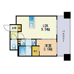 zipkenchomae 1LDKの間取図画像