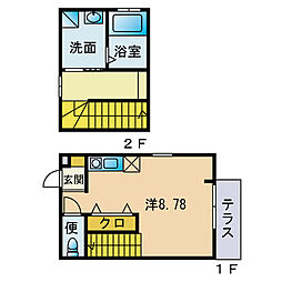 トリファインよしづか2 ワンルームの間取図画像