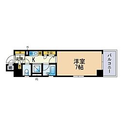 アンピールメゾン・九大前 1Kの間取図画像