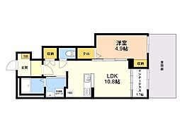 グランドウッズクッチーナ 1LDKの間取図画像