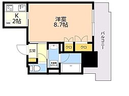 RJRプレシア吉塚駅前 1Kの間取図画像