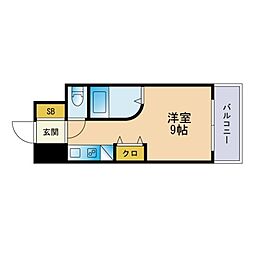 ルネス・ロワール東公園 ワンルームの間取図画像