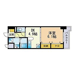 HF福岡レジデンスEAST 1DKの間取図画像