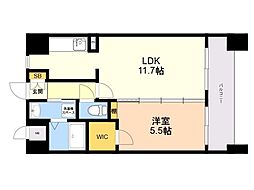 セゾン・ドール貝塚 1LDKの間取図画像