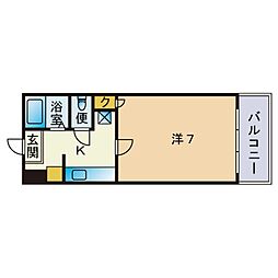 アートイン原田 1Kの間取図画像