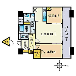 センターマークスタワー 2LDKの間取図画像