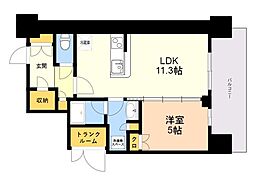 照葉ザ・タワー 1LDKの間取図画像