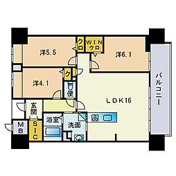 パティオスタイル照葉 3LDKの間取図画像