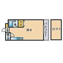 セイントヴィラ和白2 ワンルームの間取図画像