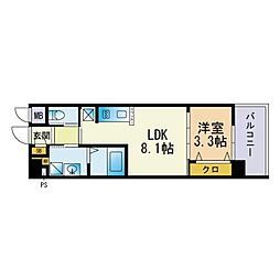 フェリシア香椎ステーション 1LDKの間取図画像