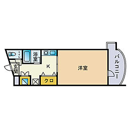 マクシーズ和白ヒル 1Kの間取図画像