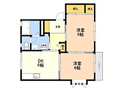 ディアス新宮 2DKの間取図画像
