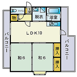 アマノビル 2LDKの間取図画像
