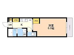 THETERRAce多々良 1Kの間取図画像