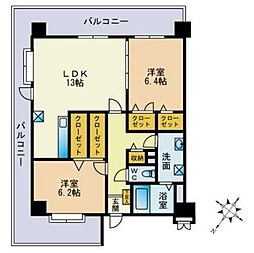 ニュー・アンフィニー 2LDKの間取図画像