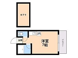ツインリッチ和白東A ワンルームの間取図画像