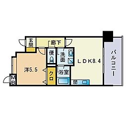 ルネッサンス21千早 1LDKの間取図画像
