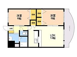プリンシパル香椎 2LDKの間取図画像