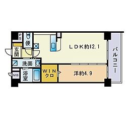シャルマン土井2 1LDKの間取図画像