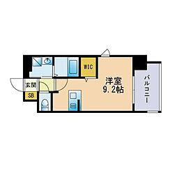 エンクレスト千早 ワンルームの間取図画像
