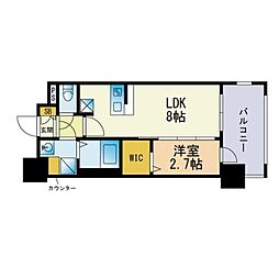 グランフォーレ千早プレミア 1LDKの間取図画像