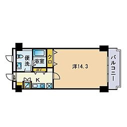 カーサ・ド・ビー 1Kの間取図画像