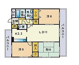 コンフォート博多南 3LDKの間取図画像
