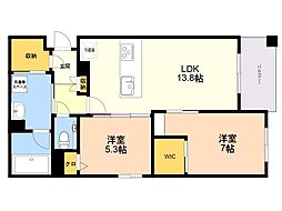 コンフォート H2026 2LDKの間取図画像
