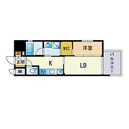 サンヒルズ大橋駅前 2Kの間取図画像