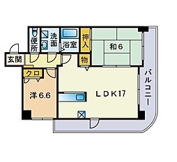 アルカンシェル長丘 2LDKの間取図画像