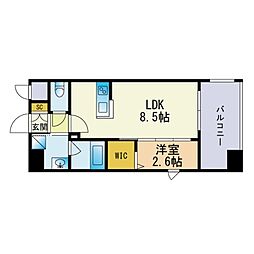 ツインズ大橋B館 1LDKの間取図画像