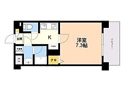レジディア高宮 1Kの間取図画像