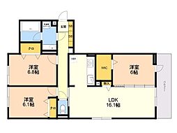 トリシア寺塚 3LDKの間取図画像