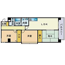 グランディ野間 3LDKの間取図画像